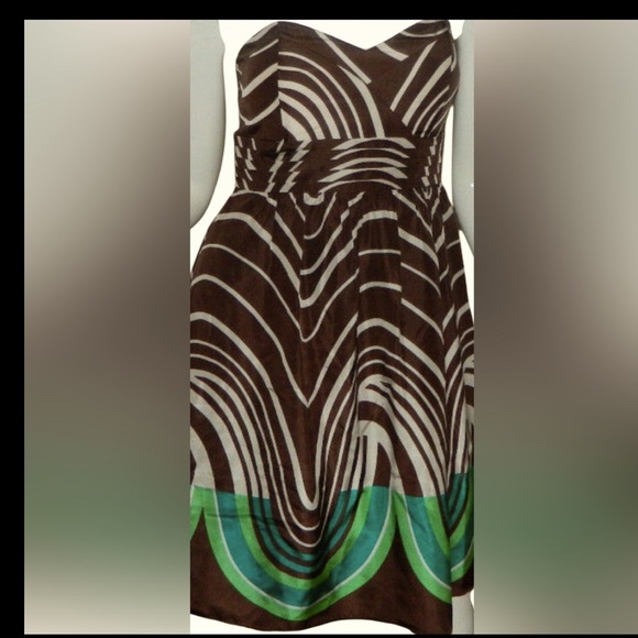 Max & Cleo chocolate brown silk strapless Dress NWT - Picture 14 of 14